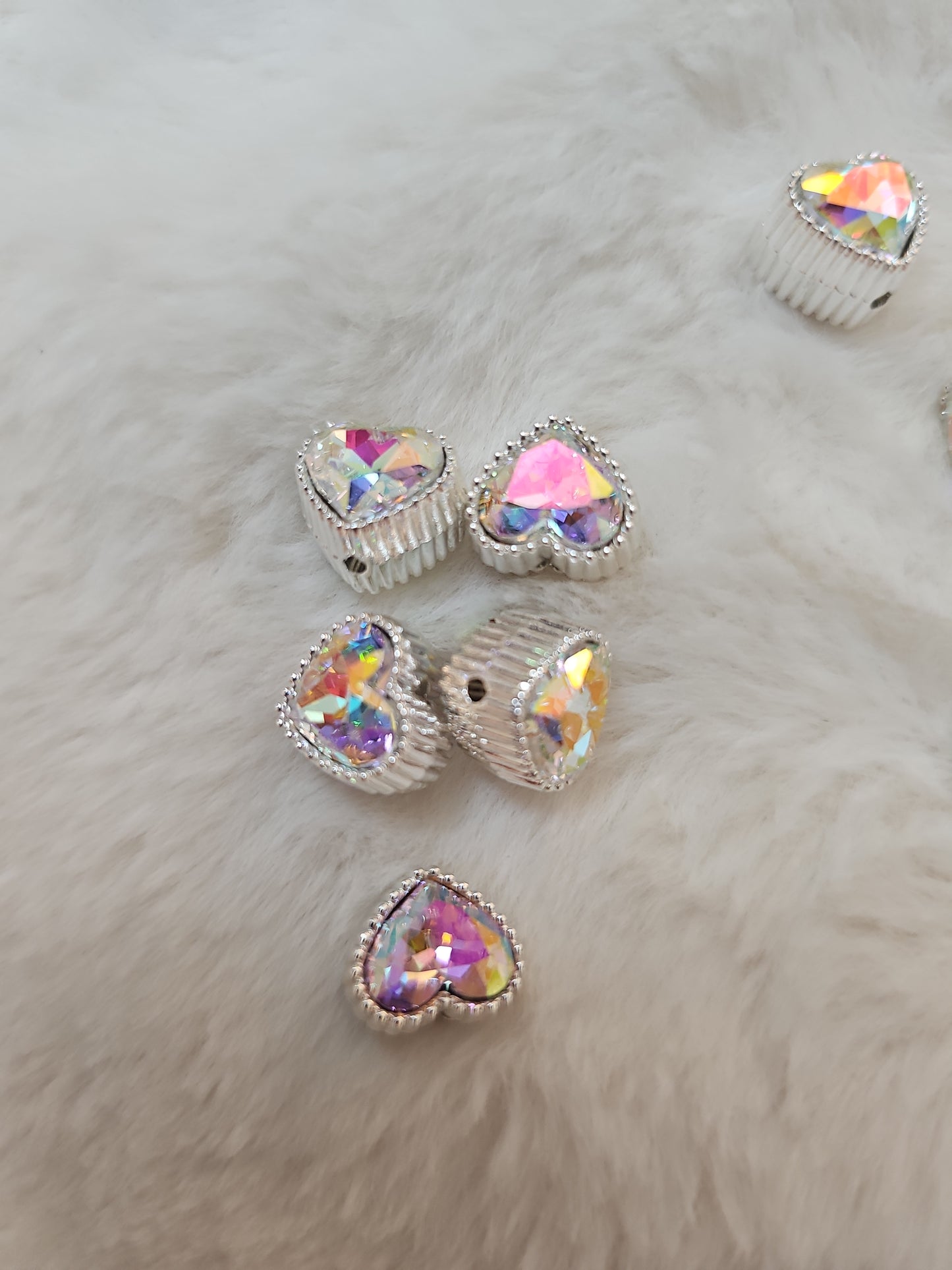 Heart double sided beads