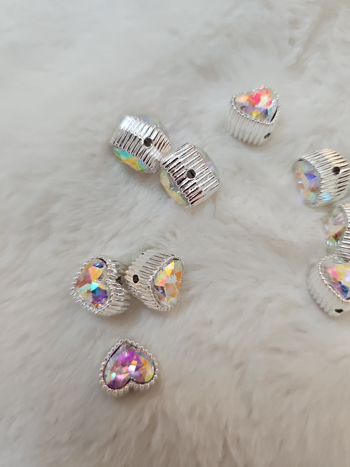 Heart double sided beads